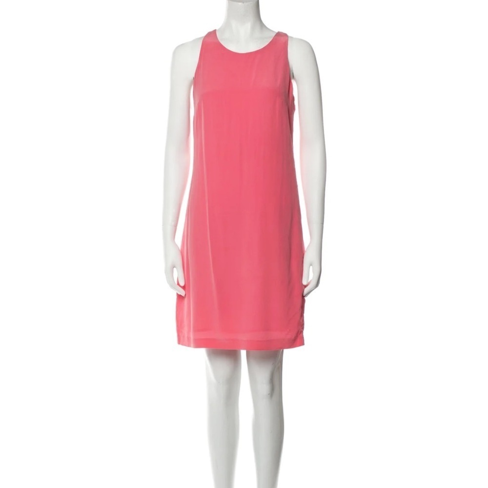 Cynthia Rowley dress coral orange sleeveless knee length back cut out
